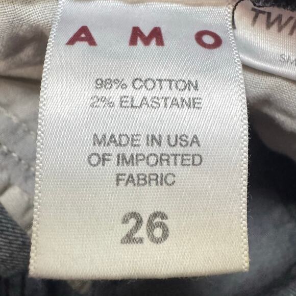 AMO Twist Zip Jeans Womens Size 26 Smoked Black Denim Mid Rise Cropped Skinny - Picture 14 of 15